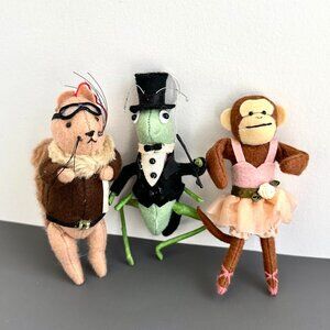 Heart Felts Ornaments Midwest Cannon Falls Set of 3 Monkey, Squirrel & Cricket